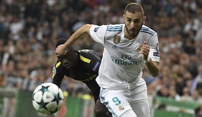 Benzema, en el Real Madrid-Tottenham.