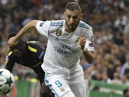 Benzema, en el Real Madrid-Tottenham.