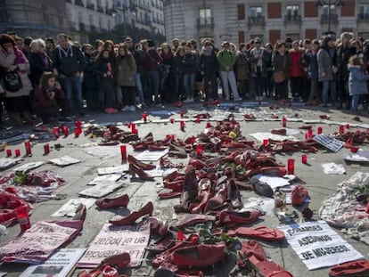 Concentració contra la violència masclista, el febrer passat a Madrid.