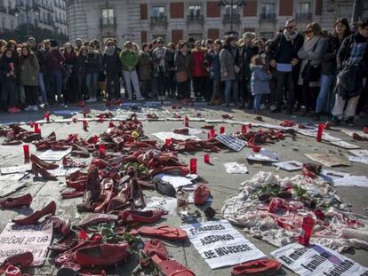 Concentració contra la violència masclista, el febrer passat a Madrid.