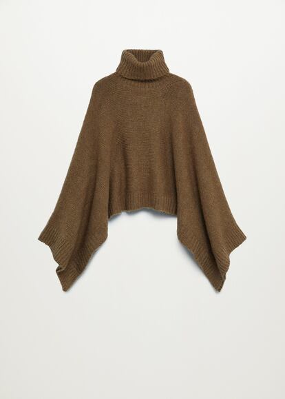 El perfecto híbrido de jersey y poncho que hará que pases el invierno tan cómoda como calentita, es de Mango y está rebajado con un precio final de 19,99 euros.