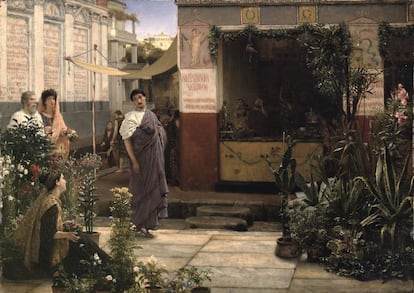 Lawrence Alma-Tadema, El mercado de los flores. Machester City Museum. 1868