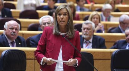 La ministra de Sanidad, Ana Mato, durante la sesión de control.