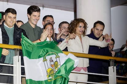 María Jesús Montero, este sábado en un acto en el Pabellón de la Navegación de Sevilla.