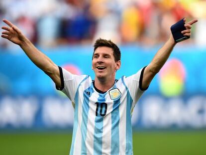Lionel Messi celebra tras la victoria