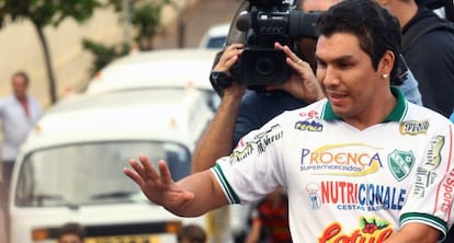 Cabañas, durante su presentación como jugador del Tanabí. 