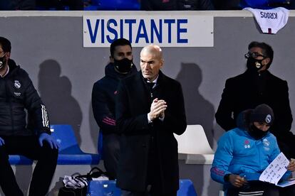 Zidane durante el partido ante el Alcoyano este miércoles.