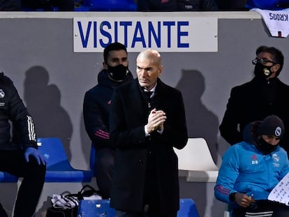 Zidane durante el partido ante el Alcoyano este miércoles.