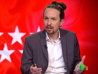 Pablo Iglesias, durante su entrevista en el programa 'El Intermedio'.