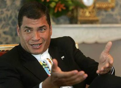 Rafael Correa, en un momento de la entrevista.