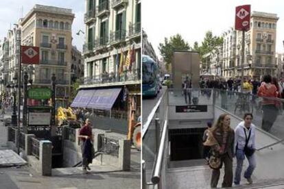 La vieja y la nueva estación de Liceo, ayer por la tarde.