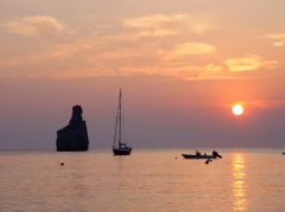 Puesta de sol en la costa ibicenca.