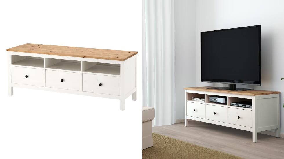 Mueble de Ikea de líneas sencillas y espacio versátil.