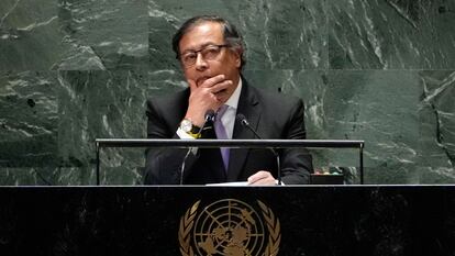 Gustavo Petro, durante una intervención ante la Asamblea General de las Naciones Unidas, en septiembre de 2023.