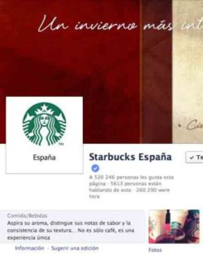 Página de Facebook de Starbucks España.