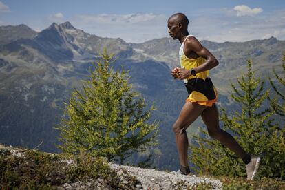 El keniano Kiriago Philemon Ombogo, en plena carrera.