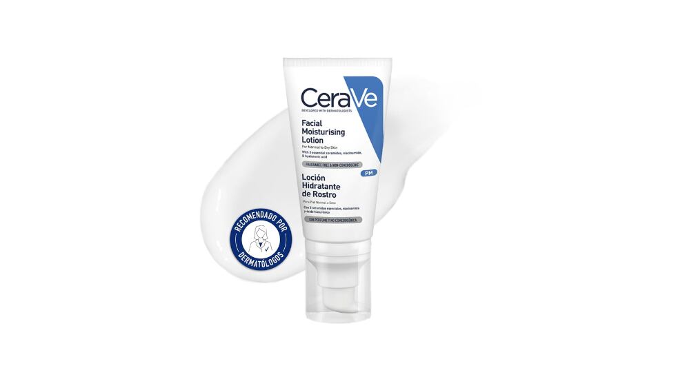 Loción hidratante de rostro de CeraVe.