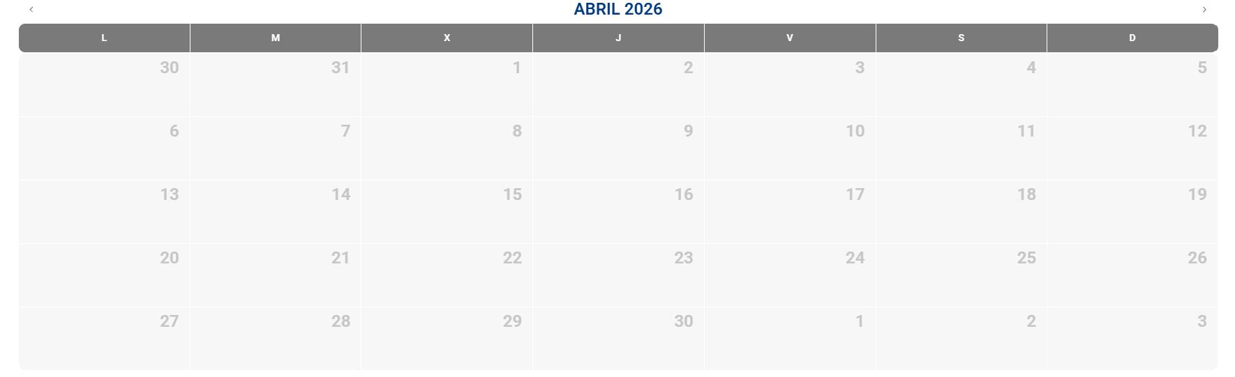 Pantallazo de la agenda de Planifica Madrid de abril de 2026.
