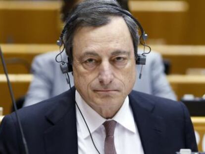 El presidente del BCE, Mario Draghi, en el Parlamento Europeo. 