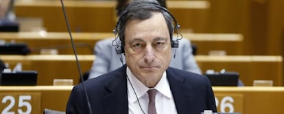 El presidente del BCE, Mario Draghi, en el Parlamento Europeo. 