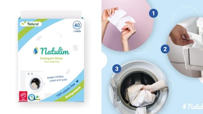 Detergente en tiras 100% biodegradable de la firma Natulim.