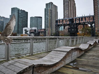 El antiguo muelle de Long Island City, Nueva York.