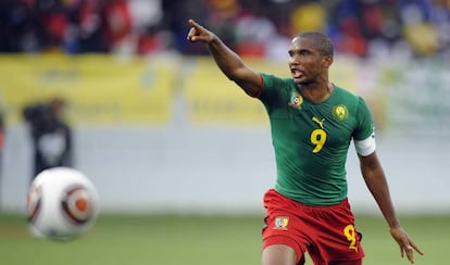 Samuel Eto', durante un partido de la Copa de África 2010.