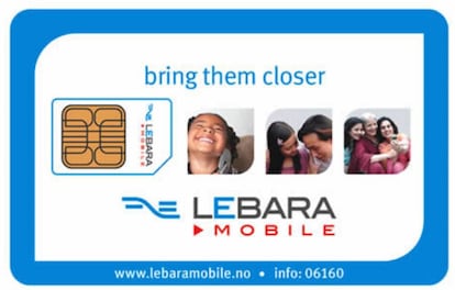 Una tarjeta SIM de Lebara.