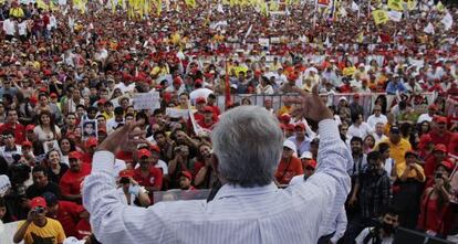 Andr&eacute;s Manuel L&oacute;pez Obrador, en un mitin en la ciudad de Monterrey.