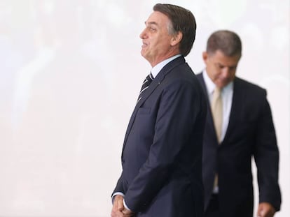 O presidente Bolsonaro e o ex-ministro Bebianno, em 2 de janeiro deste ano. 