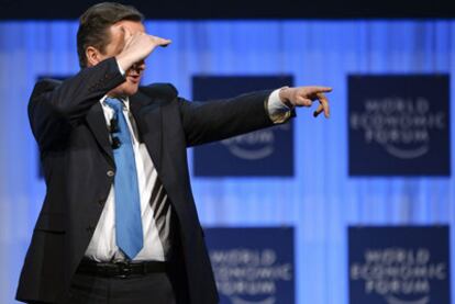 El primer ministro británico, David Cameron, ayer en la reunión de Davos.