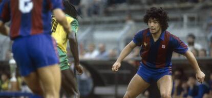 Maradona, durante su etapa como jugador del Barcelona.