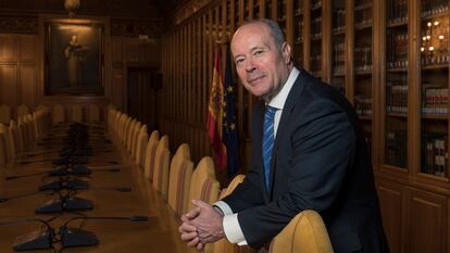 Juan Carlos Campo, en el Ministerio de Justicia, antes de la entrevista.