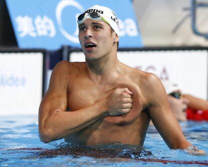 Chad Le Clos, tras ganar los 200 mariposa, su segundo oro.