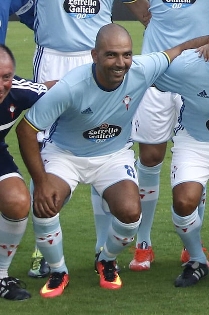 Haim Revivo antes de un partido con los veteranos del Celta el pasado mes de septiembre.