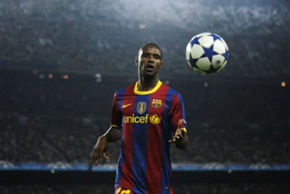 Abidal, en octubre pasado, durante el encuentro de la Liga de Campeones contra el Copenhague en el Camp Nou.