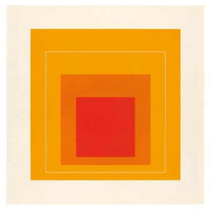 Josef Albers. 'White Line Squares XII', litografia de 1966.