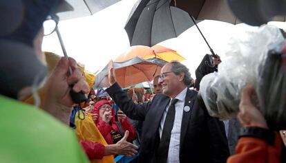 El presidente de la Generalitat, Quim Torra, en el acto de la prisión de Lledoners del pasado viernes