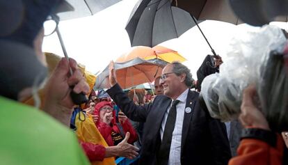 El president de la Generalitat, Quim Torra, en l'acte de la presó de Lledoners de divendres passat.