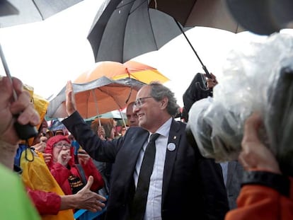 El presidente de la Generalitat, Quim Torra, en el acto de la prisión de Lledoners del pasado viernes