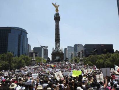 Manifestantes en México DF