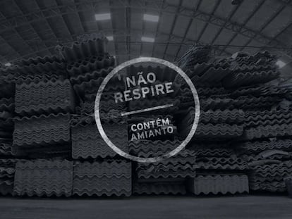 Cartaz do premiado documentário 'Não respire – contém amianto'.