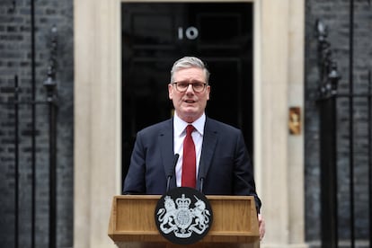 El primer ministro británico, Keir Starmer, este viernes en el número 10 Downing Street.