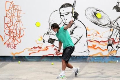 Nadal, el sábado durante una exhibición en París.