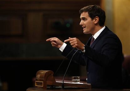 El líder de Ciudadanos, Albert Rivera, en el Congreso.