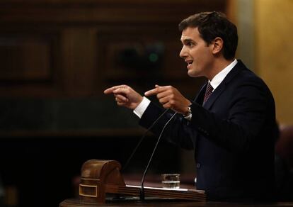 El líder de Ciudadanos, Albert Rivera, en el Congreso. 