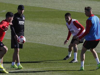 Entrenamiento del Atlético de Madrid para preparar el partido de ida de los dieciseisavos de final de la Copa del Rey