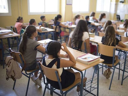 Alumnos de educación primaria de un colegio público.