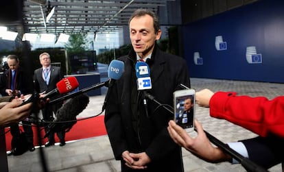 El ministre Pedro Duque a Brussel·les, aquest divendres.