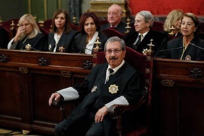 El presidente suplente  del Consejo General del Poder Judicial (CGPJ), Rafael Mozo, durante un acto en el Tribunal Supremo.